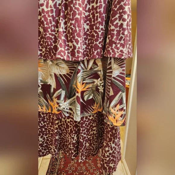 Leopard and Tropical Print Skirt - Picture 4 of 7